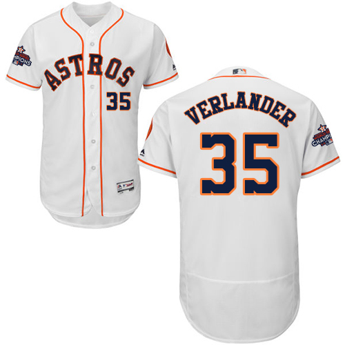 Astros #35 Justin Verlander White Flexbase Authentic Collection World Series Champions Stitched MLB Jersey - Click Image to Close